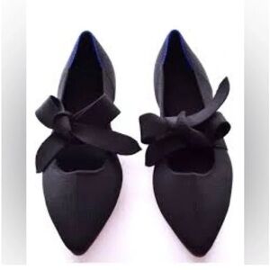 Rothy’s woman’s black pointed Mary Jane’s flat shoes